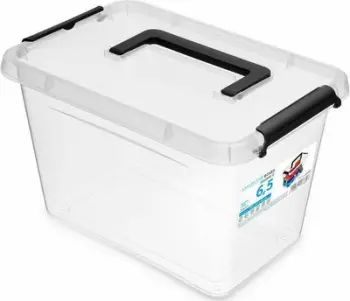 Kuti drejtëkëndëshe ORPLAST, 6.5L, transparente