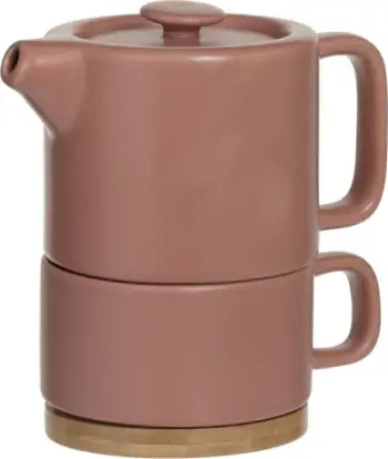 Set çajniku me filxhan Secret de Gourmet, 400ml, qeramikë, rozë
