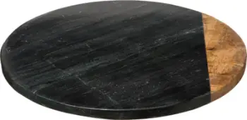 Pjatë servirjeje rrotulluese Secret de Gourmet, gur mermeri, 30 cm, e zezë