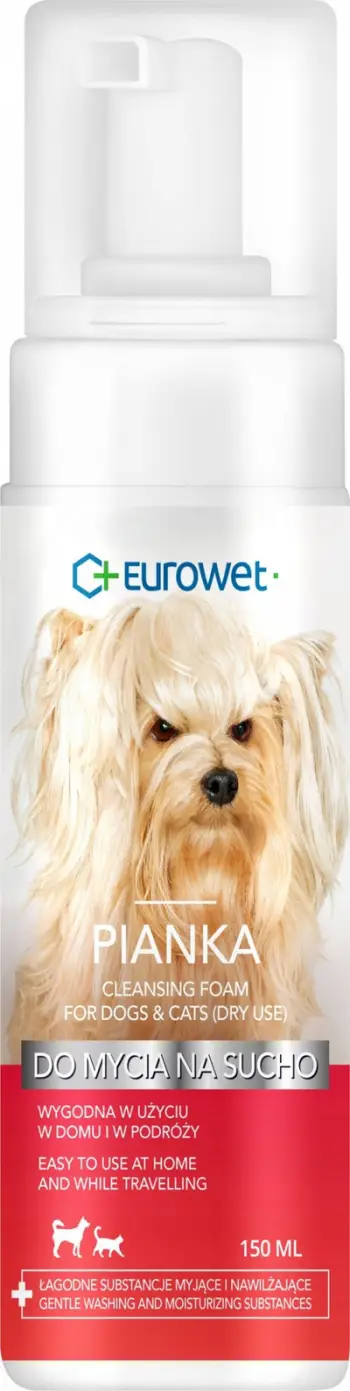 Shampo e thatë për kafshë Eurowet Dry Wash, shkumë, 150ml