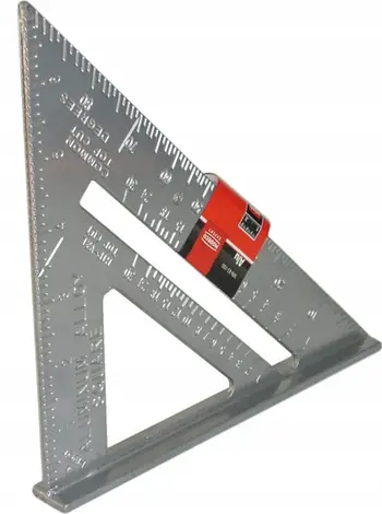 Gon marangozësh Expert Carpenter Square Alu 185x185mm, alumin, inox, gri