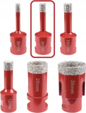 Freza diamant për vrima Expert, 8 mm, M14, 12000 rpm