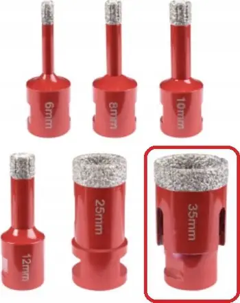 Freza diamanti Modeco Expert 35mm, M14, 12000 rpm, e kuqe