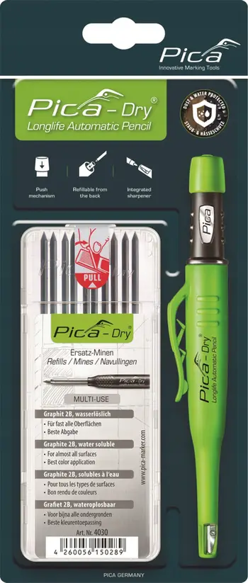 Marker ndërtimi Pica DRY 3030, set me mina 4030, i gjelbër