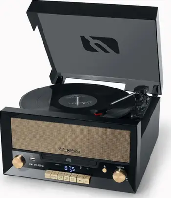 Sistem hi fi Muse MT 110, radio FM USB CD kasetofon pikap, Bluetooth, kafe