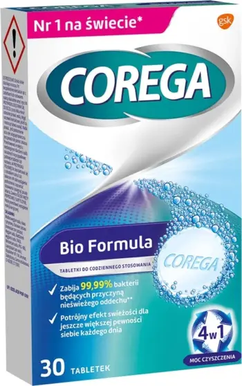 Tableta pastruese për proteza Corega Bio, paketim 30 copë