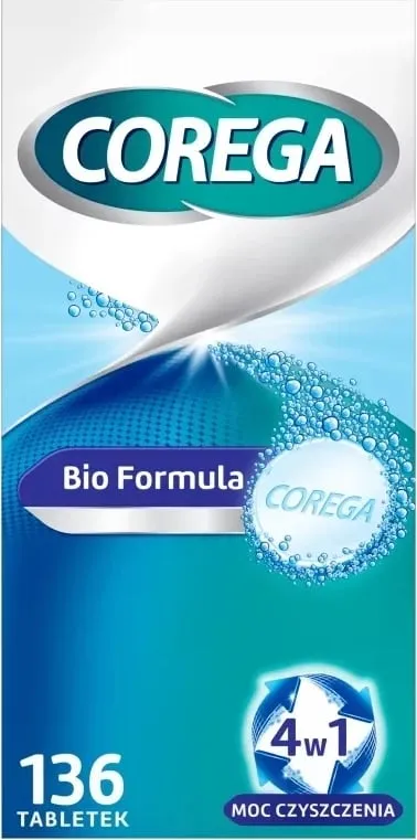 Tableta për pastrim të protezave Corega Bio Formula 136 copë - 1