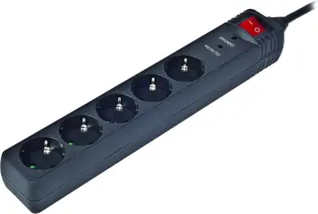 Kabllo vazhduese Gembird SPG5-C-10, 5 prizë AC, 250 V, 3 m, i zi
