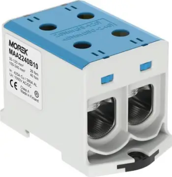 Klemë universale MOREK OTL240-2, 35-240mm², 1000V, blu