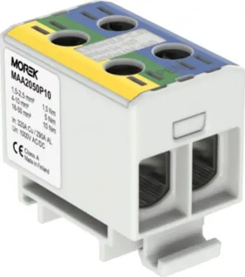 Terminal universal elektrik MOREK OTL-PEN50 MAA2050P10, 1.5-50mm², 1000V, verdhë jeshil dhe blu