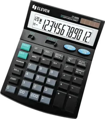 Kalkulator zyre Eleven Office CT 666N, ekran 12 shifror, dual power, gri