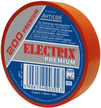 Shirit izolues Anticor ELECTRIX 200 PREMIUM, 19mm, 18m, i kuq