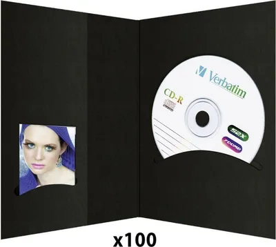 Kuti pasaporte me xhep për CD Daiber, 10x15 e zezë, 100 copë - 1