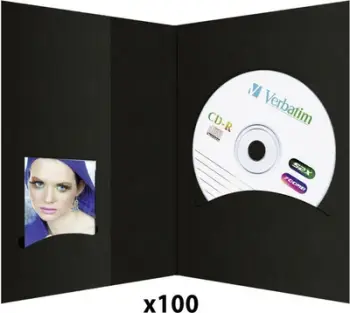 Kuti pasaporte me xhep për CD Daiber, 10x15 e zezë, 100 copë