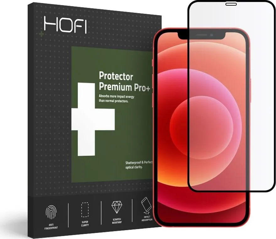 Xham mbrojtës për celular Hofi FULL PRO+ për iPhone 12 Mini, i zi - 1