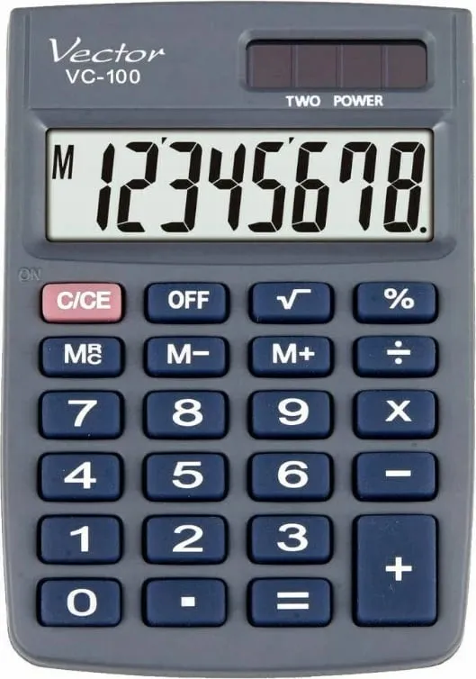 Kalkulator zyre Vector KAV VC-100, 8 shifra, gri - 1