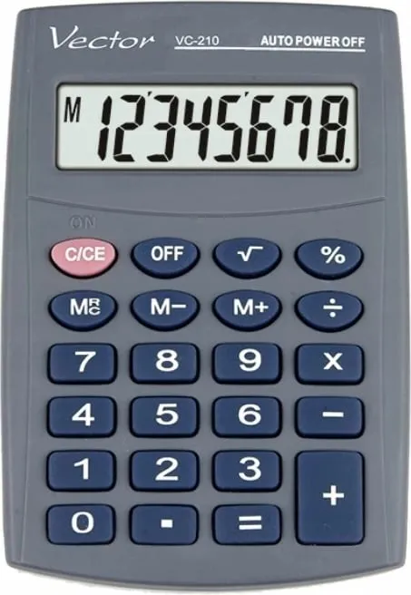 Kalkulator xhepi Vector KAV VC-210III, 8 shifra, gri - 1