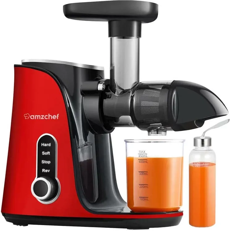 Shtrydhëse frutash AMZCHEF GM3001-RD, slow juicer, e kuqe - 1