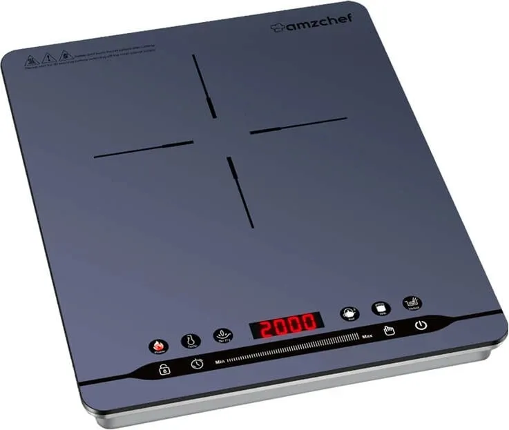 Sobë induksioni AMZCHEF SK-20CB14T-BU, 2000 W, Blu - 1