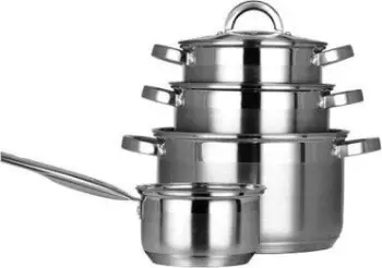Set tenxheresh Smile MGK-21, 9 pjesë, çelik inox, argjendtë