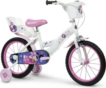Biçikletë fëmijësh Huffy Disney Minnie, 16 inç, 4 rrota, rozë