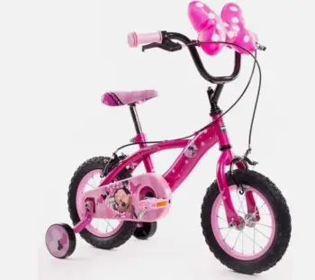 Biçikletë fëmijësh Huffy Disney Minnie 12", 4 rrota, e kuqe