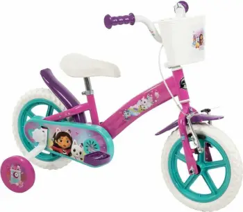 Biçikletë për fëmijë Huffy GABBI 22493W, 12", me rrota ndihmëse, rozë e bardhë
