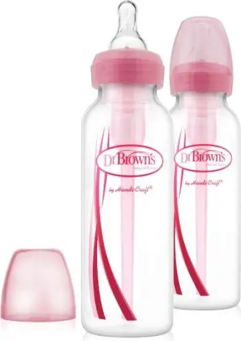 Shishe për fëmijë Dr. Browns, 250 ml, rozë, 2 copë