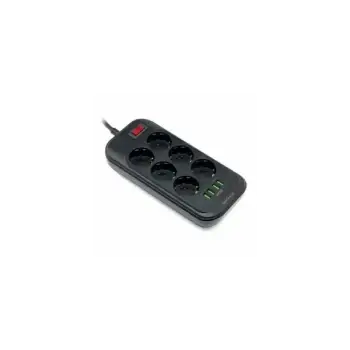 Kabëll Vazhduese Serioux 6Priza 2M 100-240V, 50-60Hz 2500W Srxp-Ps66B, Zezë