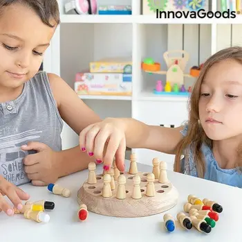 Lojë memory prej druri InnovaGoods Taeda, 26 pjesë, Montessori, shumëngjyrëshe