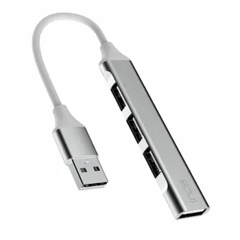 USB hub Inca IUSB-4TUX, 4 porta USB A, USB 2.0 dhe 3.0, argjendtë