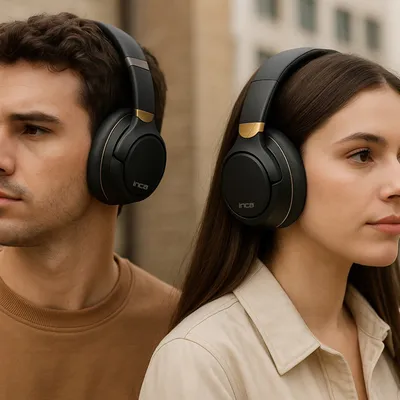 Kufje Bluetooth Inca IBK-503S, mono, BT 5.3, USB C, të zeza - 2