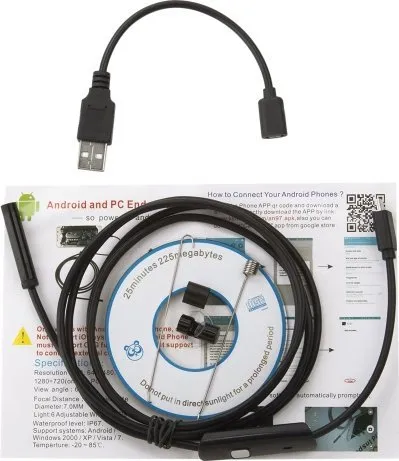 Kamerë inspektuese Xrec Endoscope, USB, kabllo e ngurtë 1.5 m, e zezë - 3