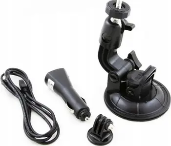Set aksesorë veture XREC Car Kit për GoPro, mbajtëse me vakum, karikues veture, i zi