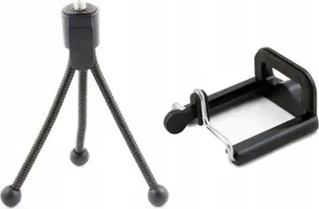 Tripod fleksibël për telefon Xrec, gjerësi 55-87mm, vidë 1/4", i zi