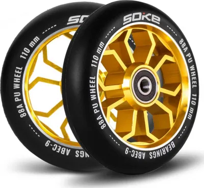 Rrota trotineti Soke, 110 mm, 2 copë, të arta - 1