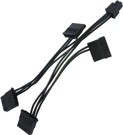 Kabllo lidhëse Singularity Computers PowerBoard, 4 pin ATX në 2 Molex dhe 2 SATA, e zezë - 1