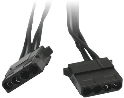 Kabllo lidhëse Singularity Computers PowerBoard, 4 pin ATX në 2 Molex dhe 2 SATA, e zezë - 2