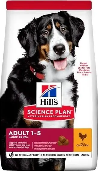 Ushqim për qen të rritur racave të mëdha me pulë Hill's Science Plan, 14 kg