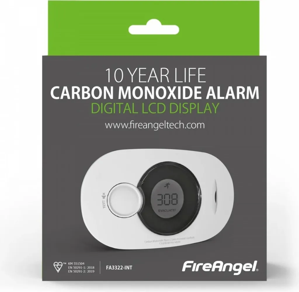 Detektor monoksidi karboni FireAngel FA3322, ekran LCD, bateri 10 vite, i bardhë - 5