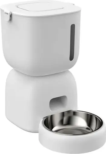 Shpërndarës automatik ushqimi PetWant F14-L(BAS), 3L, për mace dhe qen, Bardhë