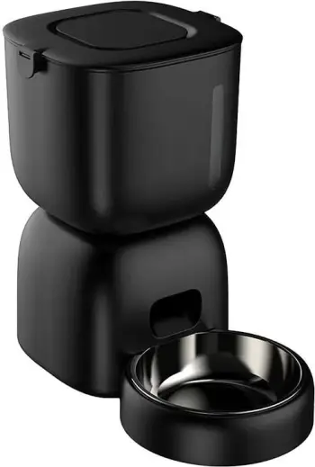 Shpërndarës automatik ushqimi PetWant F14-L(BAS), 3L, për mace dhe qen, i zi