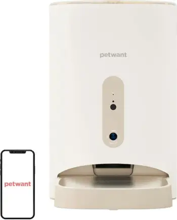 Shpërndarës automatik ushqimi për kafshë PetWant F11-C, 4.5L, i bardhë