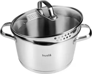 Set tenxheresh inox Husla Blossom 73965, 8 pjesë, kapakë xhami, argjendtë