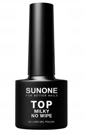 Top coat Sunone Milky No Wipe, për llak hibrid, 5g, i bardhë qumështor