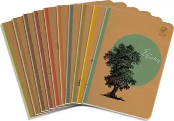 Bllok fletore Elanders By Nature, A5, 80 faqe katrore, set 10 copë
