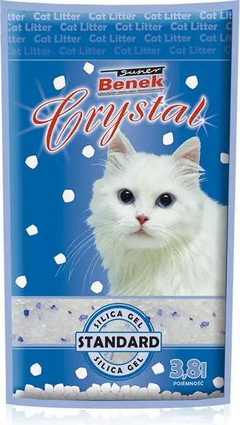 Rërë higjienike për mace Super Benek Crystal Natural, 3.8L, silicë, aromë neutrale