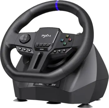 Timon gaming PXN V900 Gen2 me pedale, për PC/PS3/PS4/XBOX ONE/SWITCH, i zi