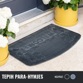 Tepih parahyrjes Nagavci Home Welcome, antirrëshqitës, 45x75 cm, i hirtë