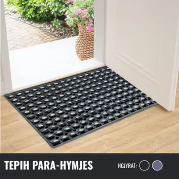 Tepih parahyrjes Nagavci Home Welcome, antirrëshqitës, 60x40 cm, i zi
